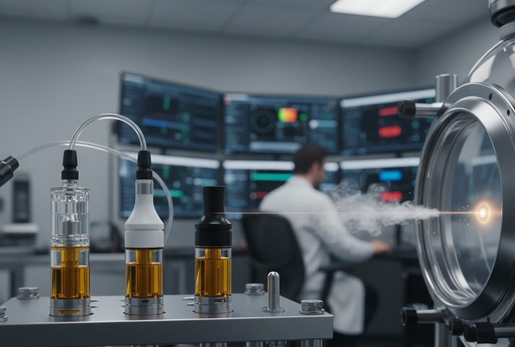 We test with real oil